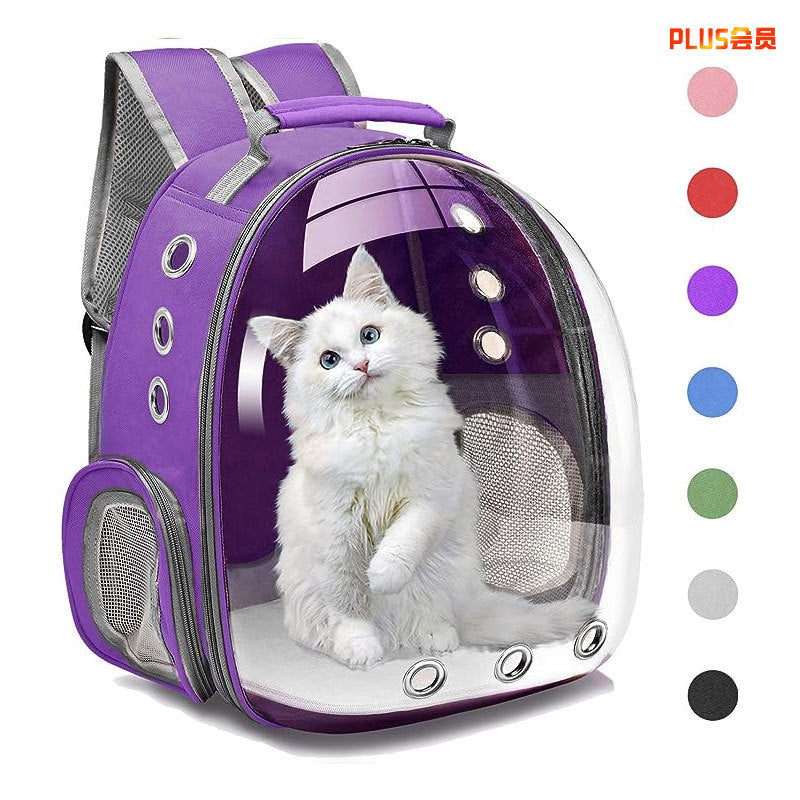 Portable Large Capacity Transparent Pet Backpack Travel Bag