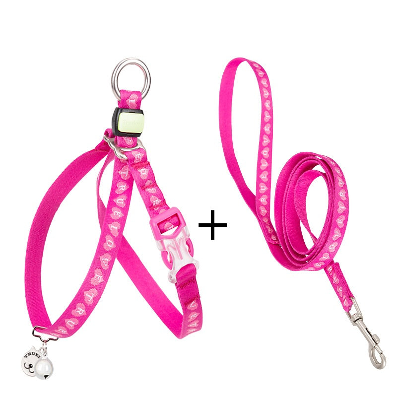 Pet Chest Strap Bell Vest With Adjustable Leash Harness