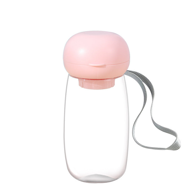 Portable Pet Water Bottle Travel Drinking Cup Bowl With Lanyard