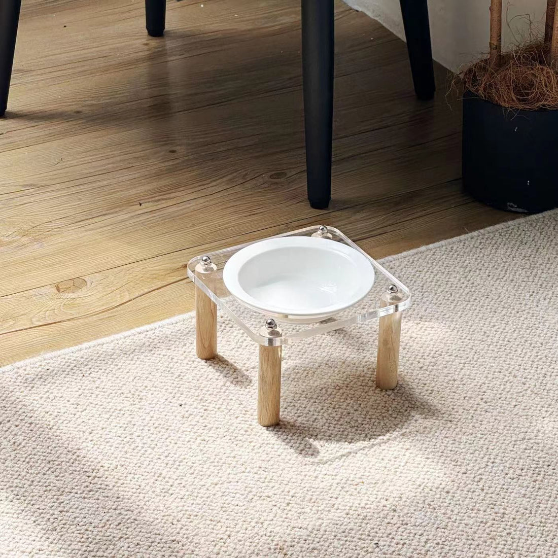 Anti Tumble Ceramic Elevated Pet Double Feeding Bowl