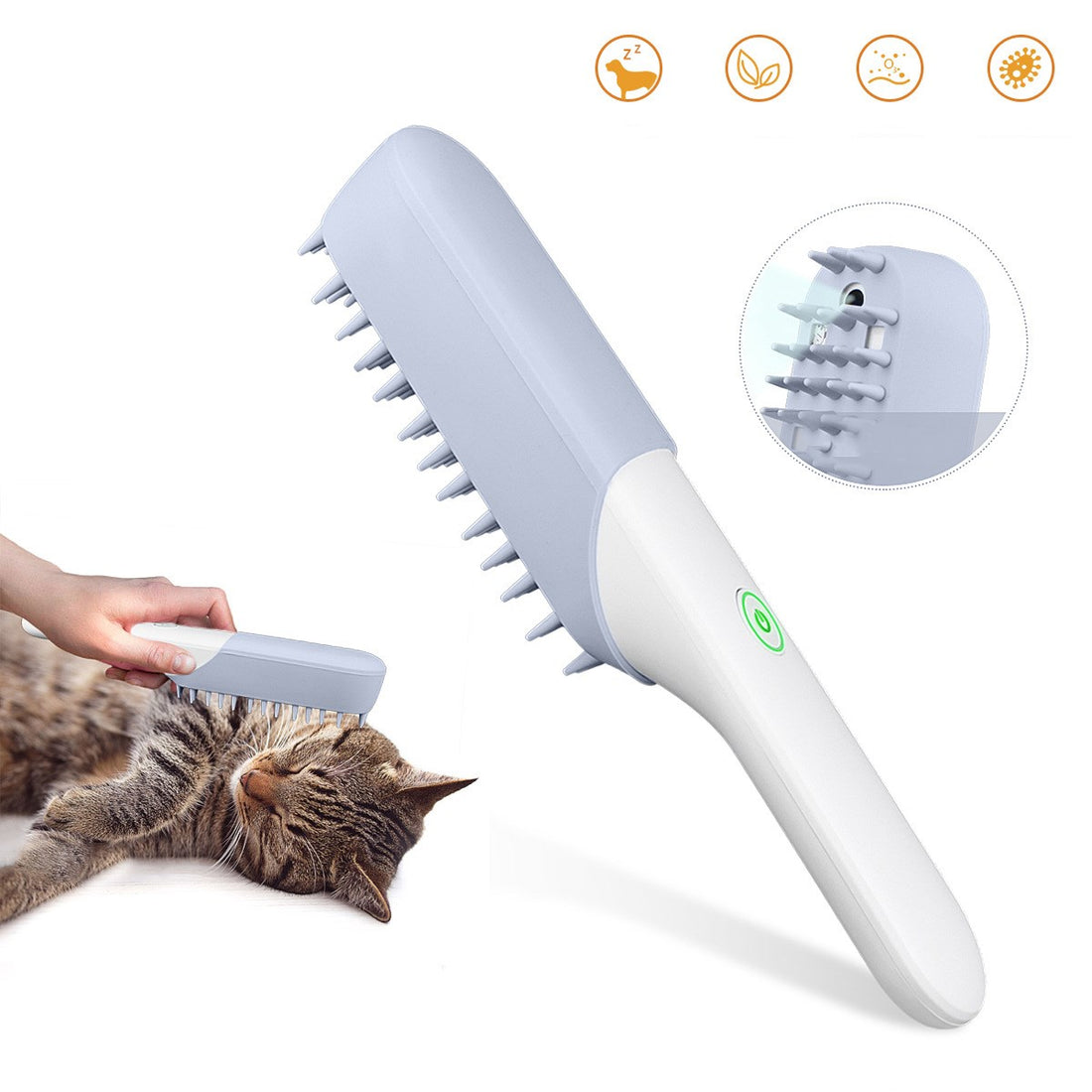 Silicone Pet Grooming Brush Deodorizing Massage Cleaning Comb