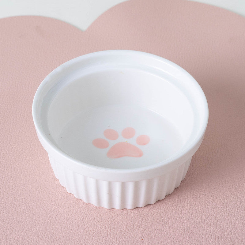 Ceramic Double Elevated Pet Feeding Water Bowl