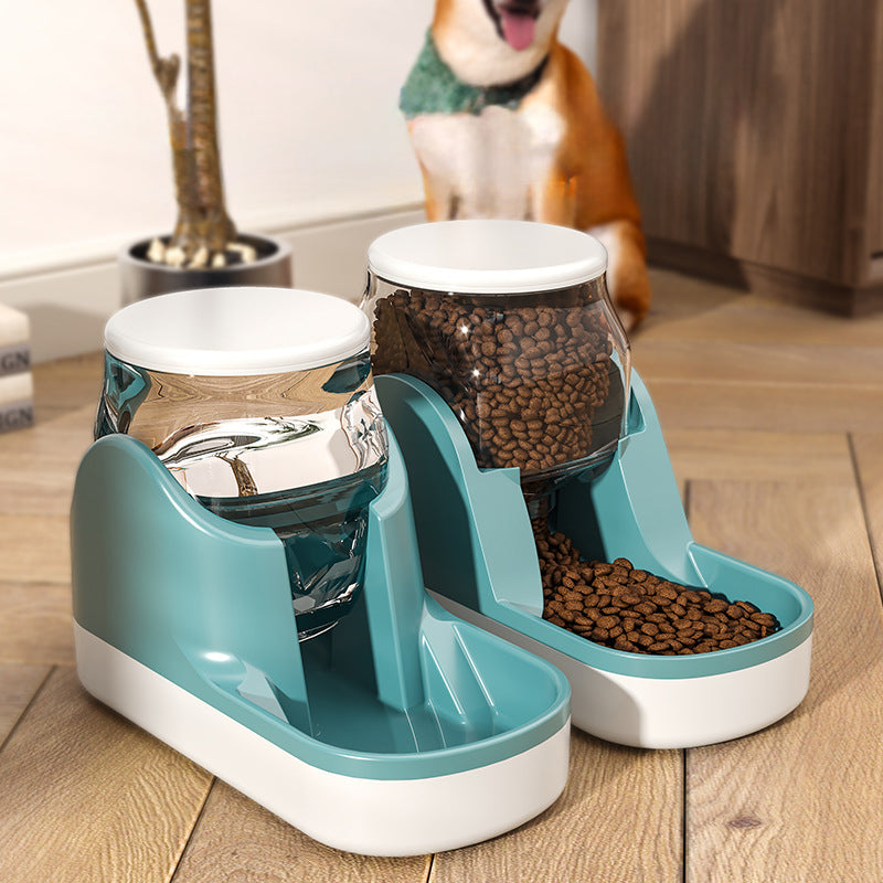 Automatic Pet Food And Water Dispenser Large Capacity Feeding Fountain