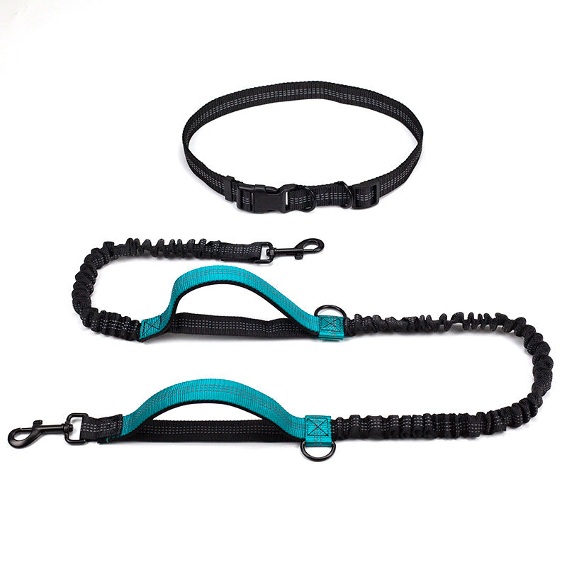 Multifunctional Reflective Double Pet Leash With Telescopic Design