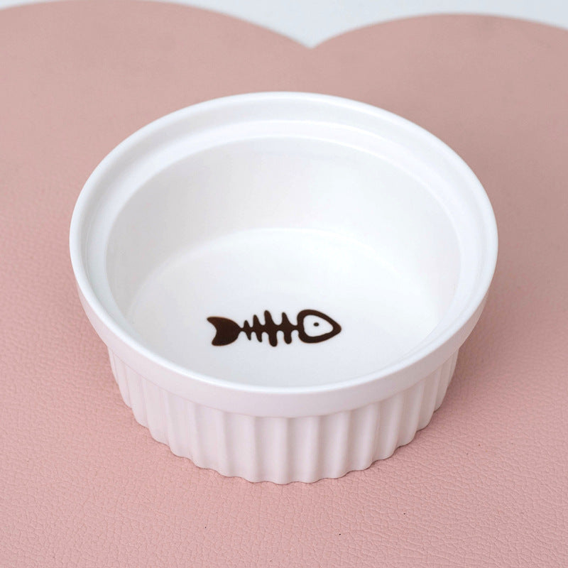 Ceramic Double Elevated Pet Feeding Water Bowl