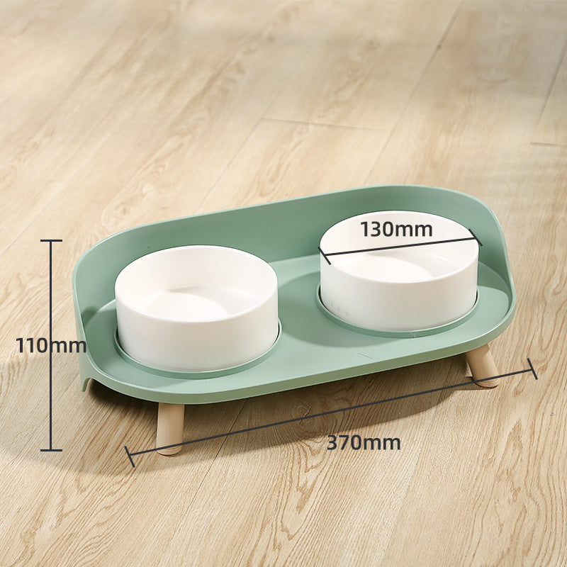 Adjustable Tilted Pet Double Bowl Set Spill Proof Design