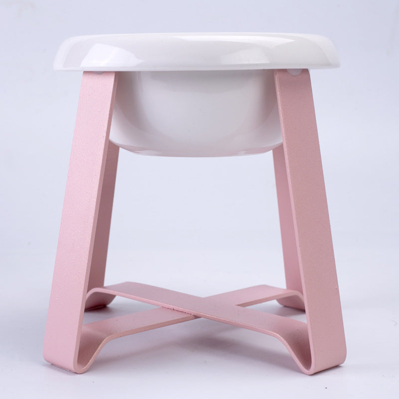 Anti Slip Pet Feeding Bowl With Iron Stand 2 In 1 Design