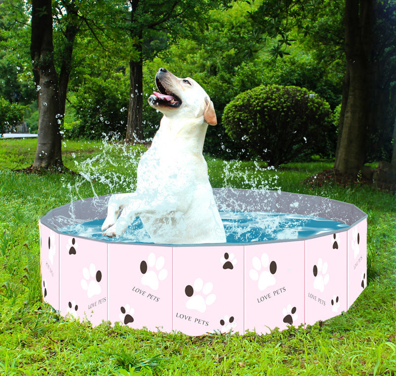 Portable Foldable Pet Swimming Pool Indoor Outdoor Bath Tub