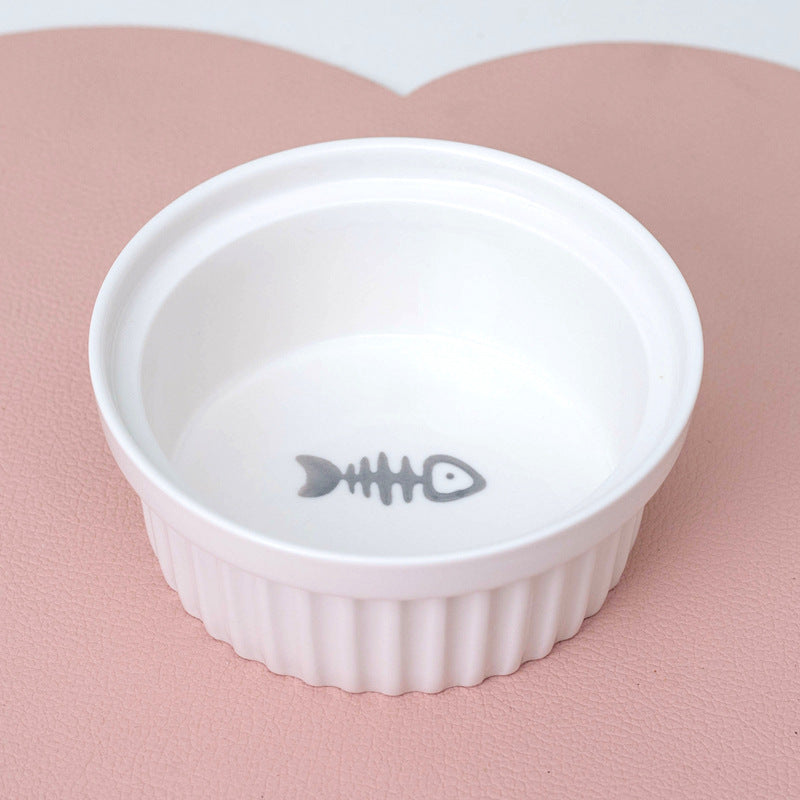 Ceramic Double Elevated Pet Feeding Water Bowl