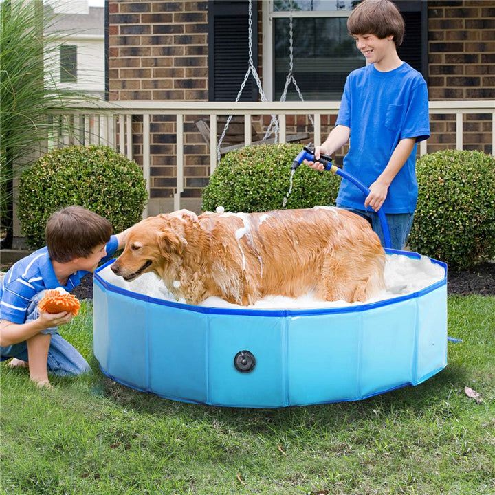 Foldable Pet Bath Pool Collapsible Outdoor Indoor Swimming Tub