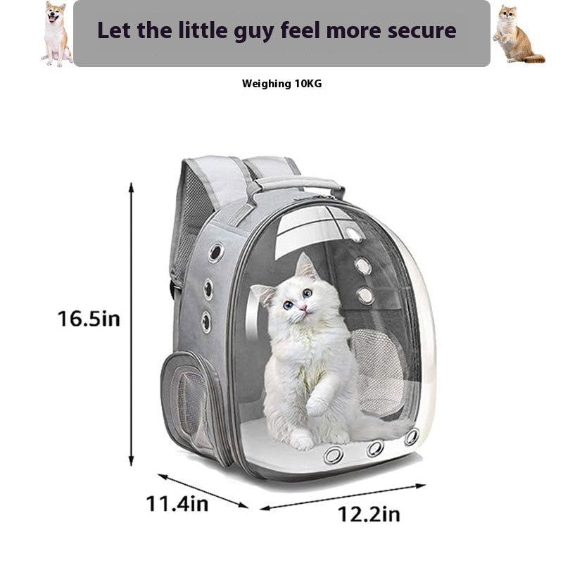 Portable Large Capacity Transparent Pet Backpack Travel Bag