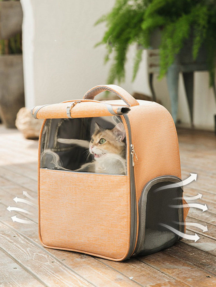 Large Capacity Canvas Pet Backpack For Outdoor Travel