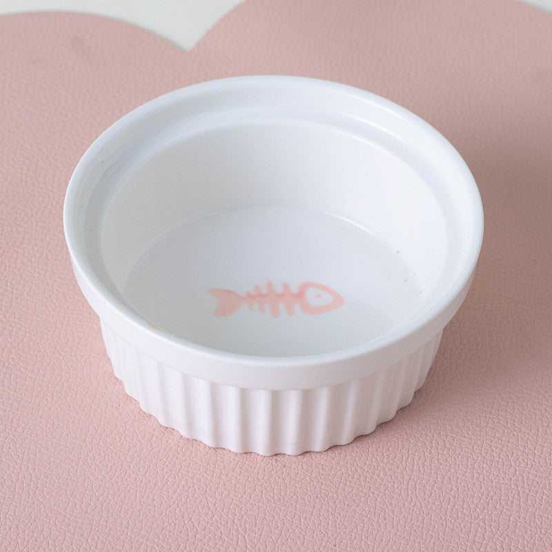 Ceramic Double Elevated Pet Feeding Water Bowl
