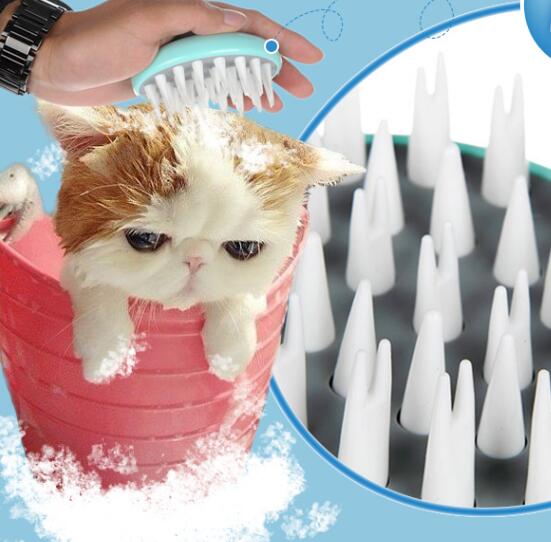 Comfortable Pet Bath Massage Brush Grooming Cleaning Comb Tool