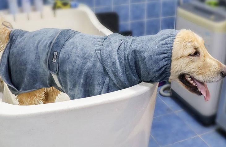 Highly Absorbent Cotton Pet Bathrobe Quick Dry Towel