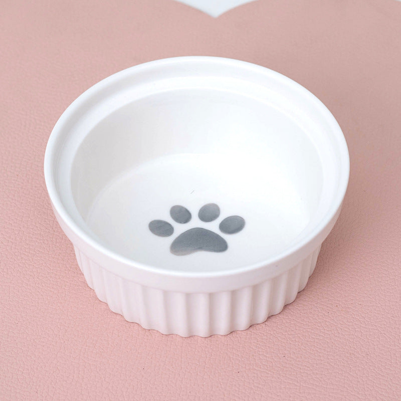 Ceramic Double Elevated Pet Feeding Water Bowl
