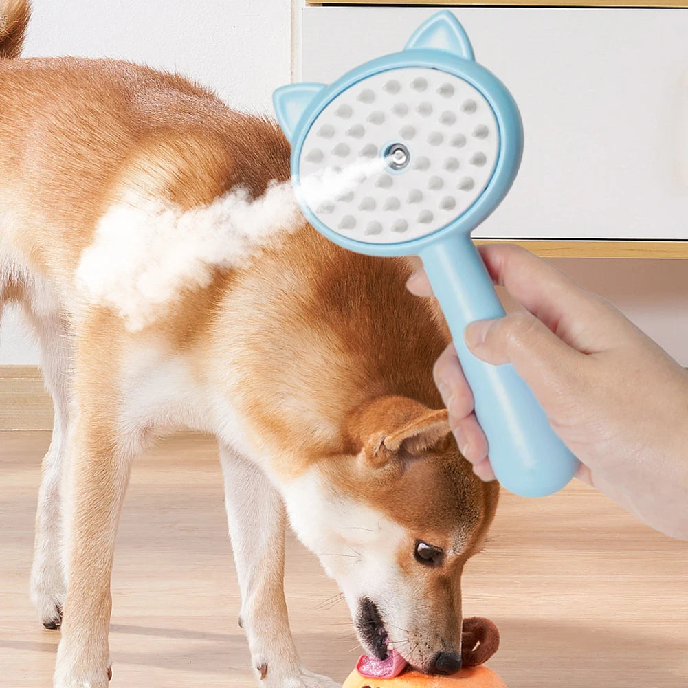 Rechargeable Pet Grooming Brush With Mist Self Cleaning Design
