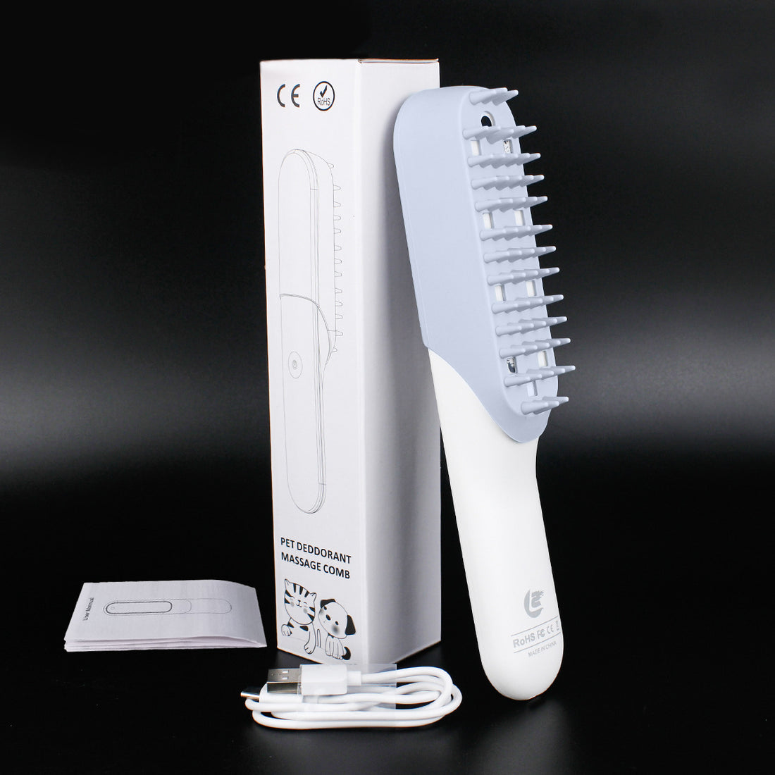 Silicone Pet Grooming Brush Deodorizing Massage Cleaning Comb