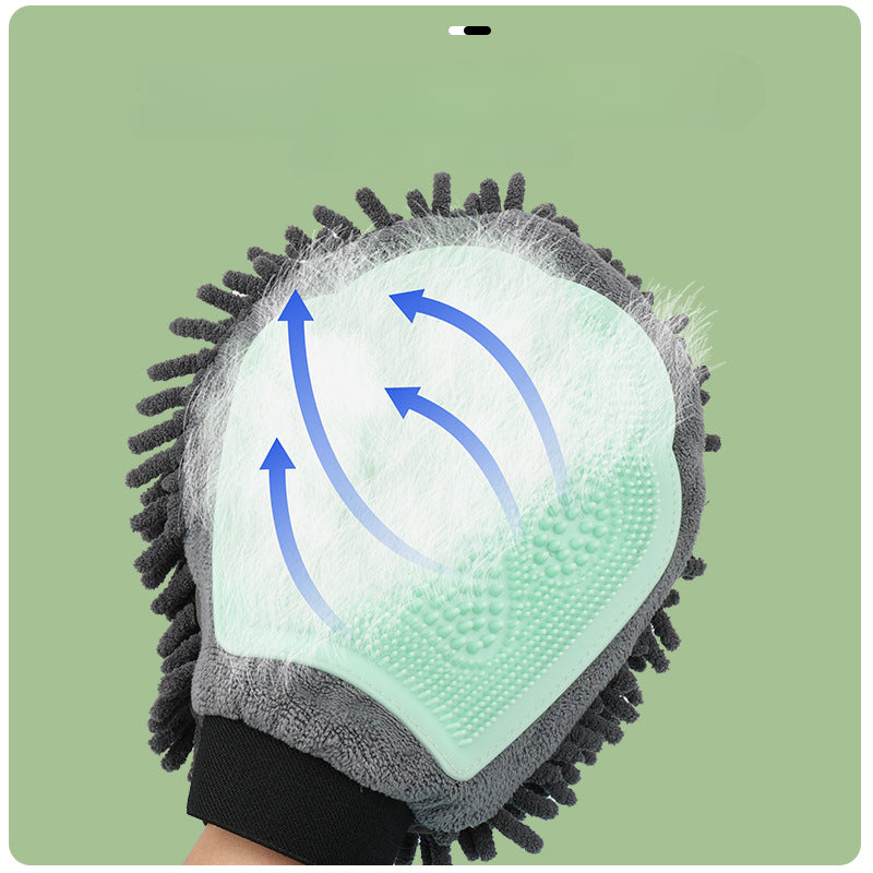 2 In 1 Pet Bathing Brush Grooming Glove Cleaning Massage Tool