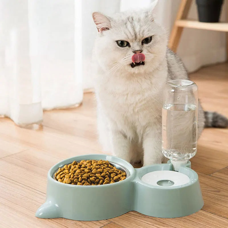Automatic Pet Food And Water Dispenser Gravity Feeding Bowl