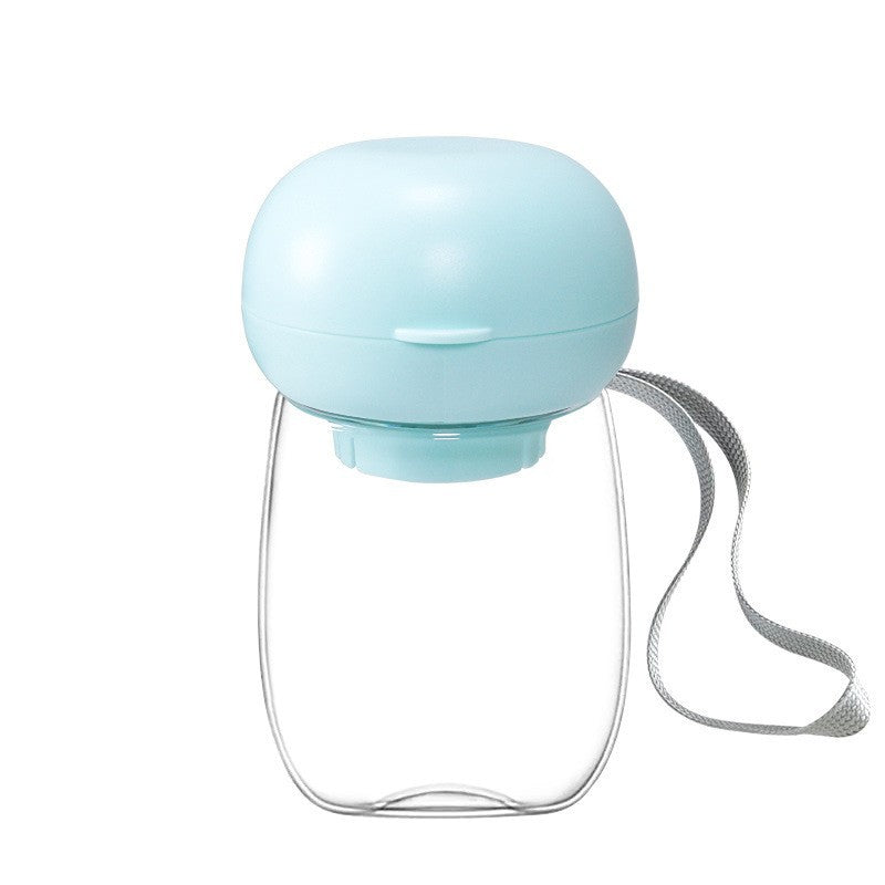 Portable Pet Water Bottle Travel Drinking Cup Bowl With Lanyard
