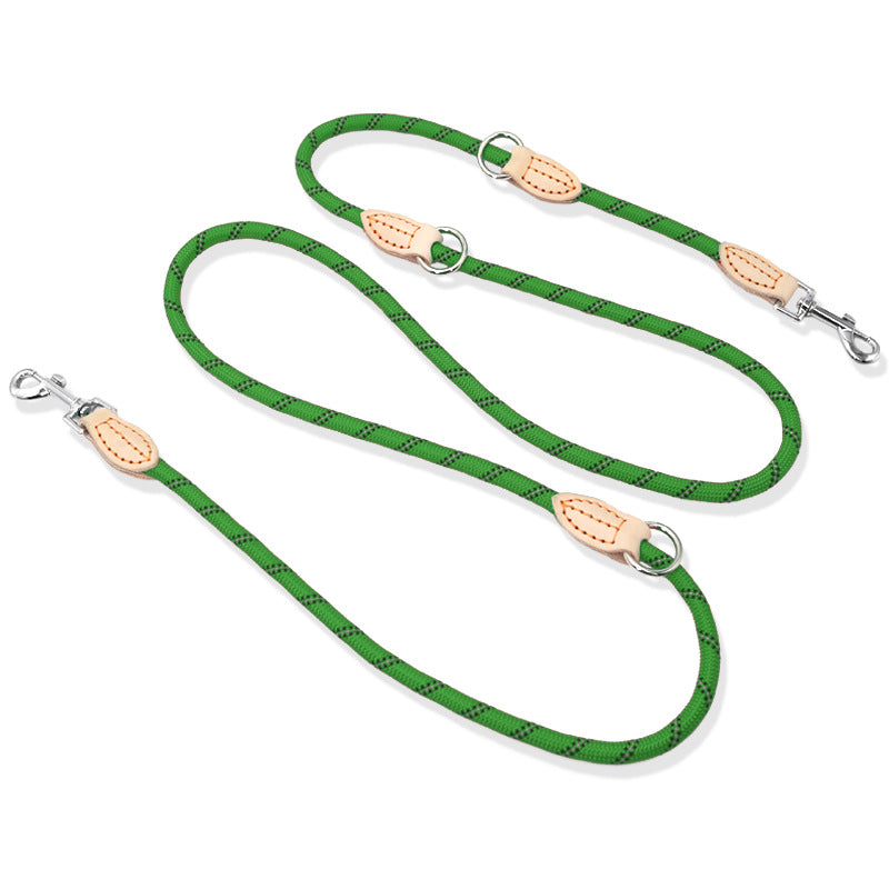 Multifunctional Leather Pet Leash With Hook Chain Design