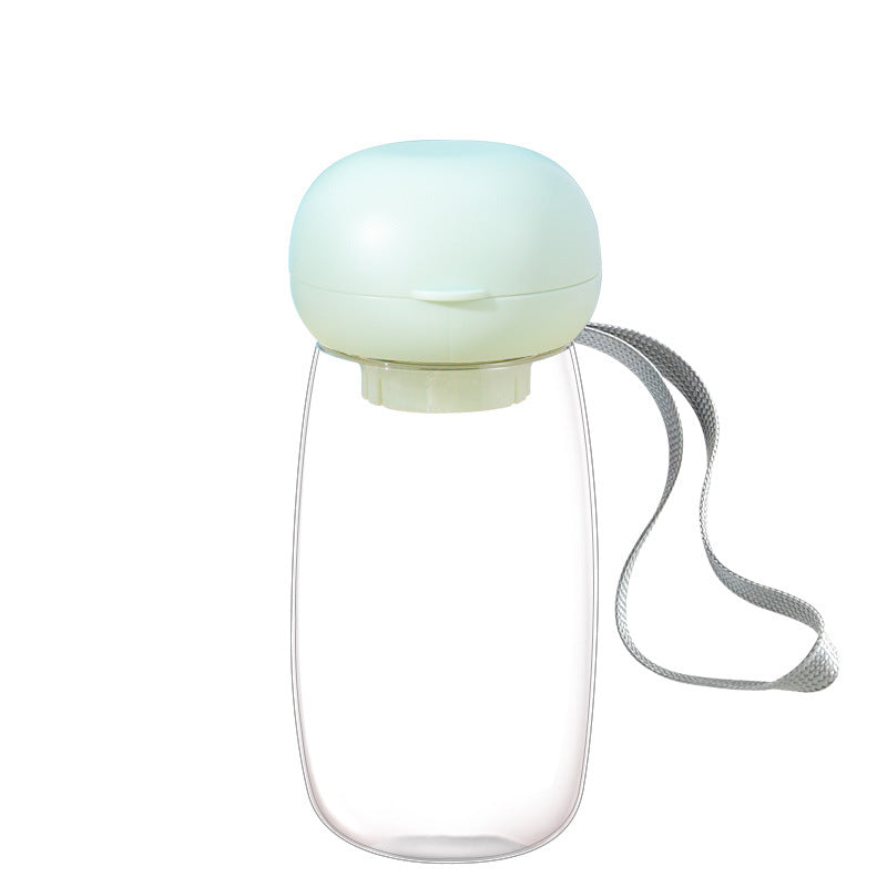 Portable Pet Water Bottle Travel Drinking Cup Bowl With Lanyard