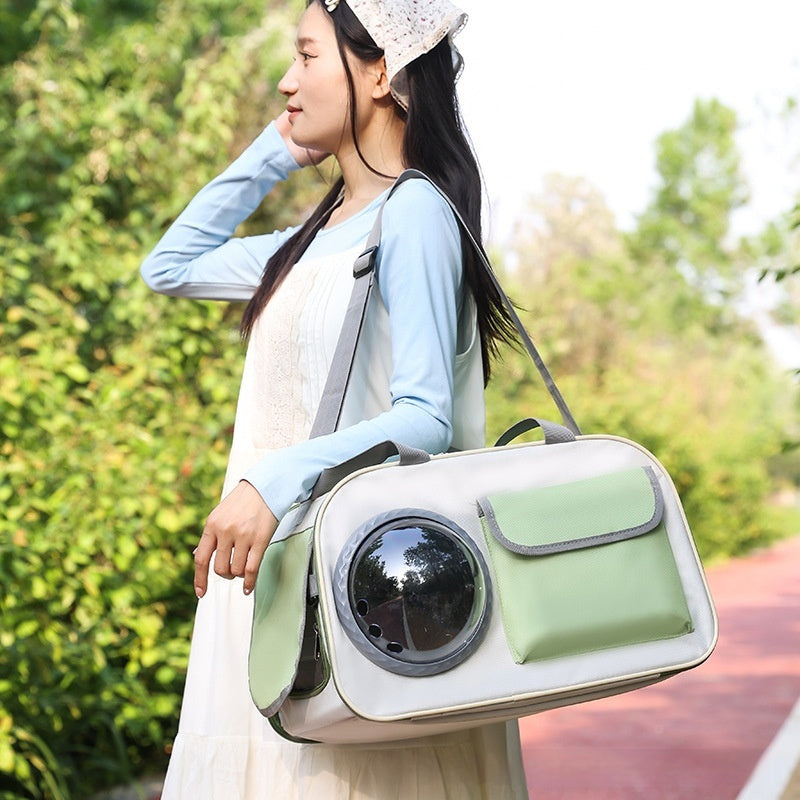 Portable Space Capsule Pet Backpack Crossbody Carrier For Outdoor Travel