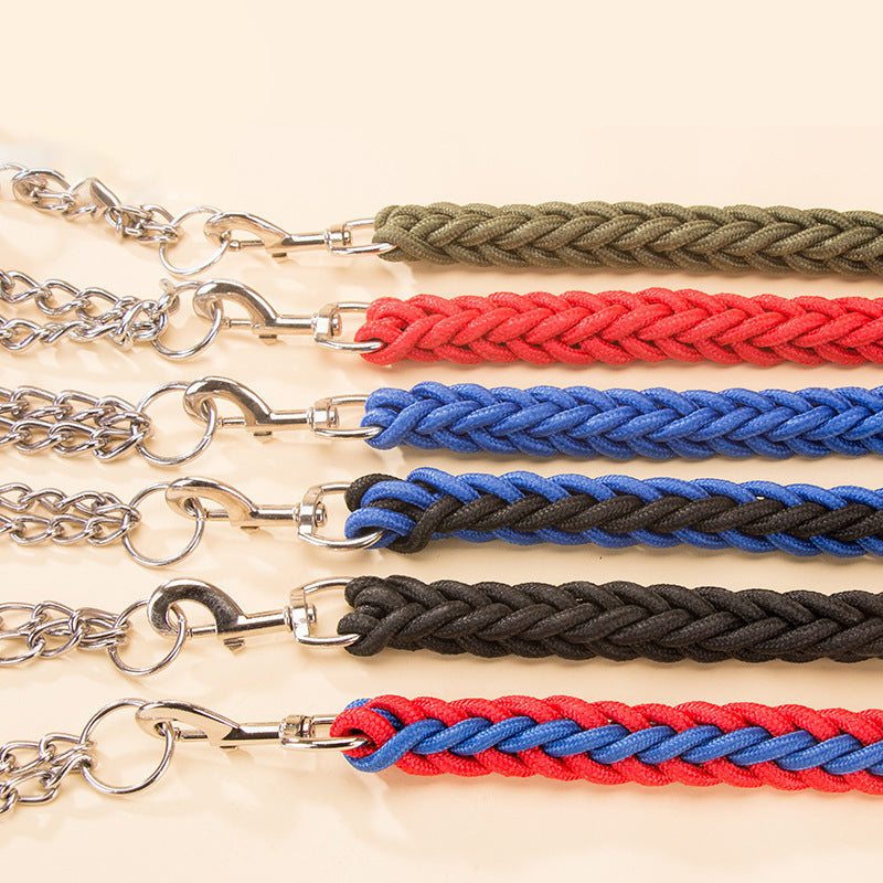 Heavy-Duty Nylon Braided Pet Collar And Training Leash