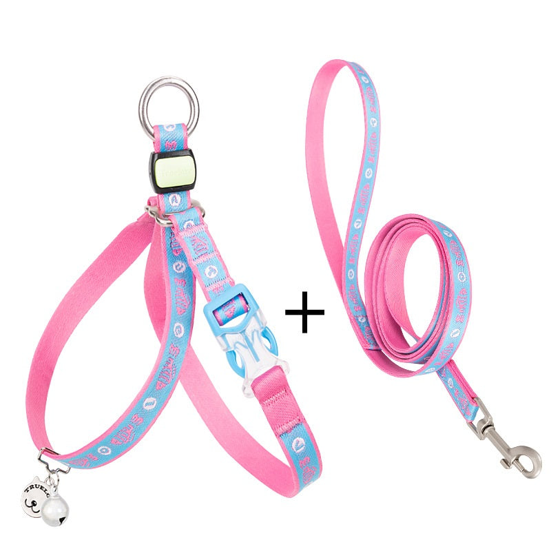 Pet Chest Strap Bell Vest With Adjustable Leash Harness