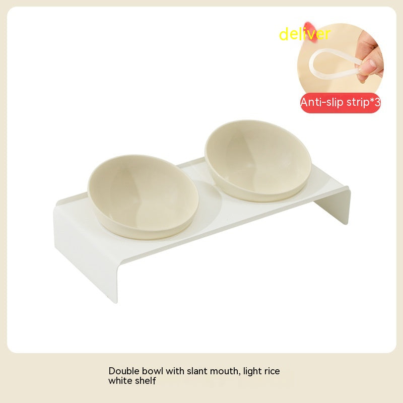 Ceramic Beveled Pet Feeding Bowl
