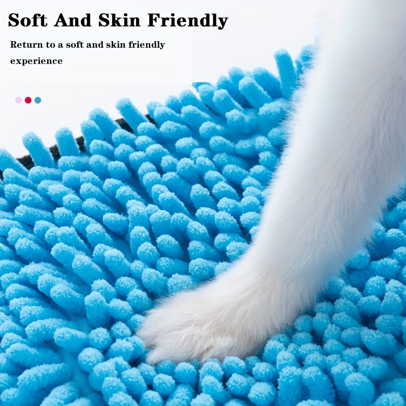 Microfiber Pet Bath Towel Super Absorbent Quick Dry Grooming Cloth With Hand Pockets