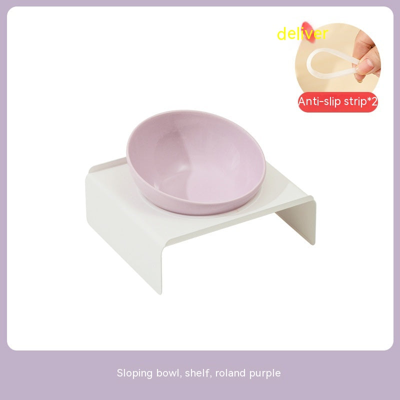 Ceramic Beveled Pet Feeding Bowl