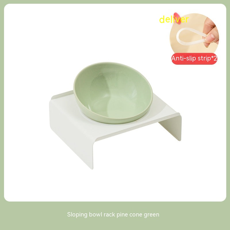 Ceramic Beveled Pet Feeding Bowl