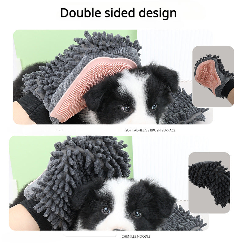 2 In 1 Pet Bathing Brush Grooming Glove Cleaning Massage Tool