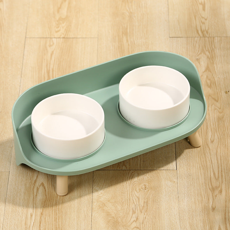 Adjustable Tilted Pet Double Bowl Set Spill Proof Design
