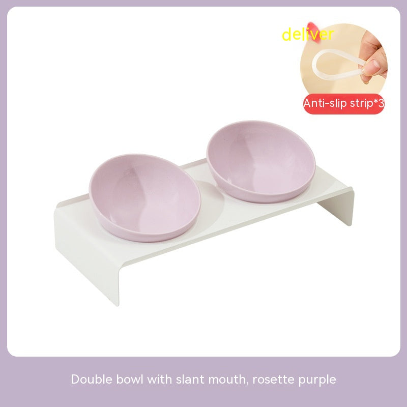 Ceramic Beveled Pet Feeding Bowl