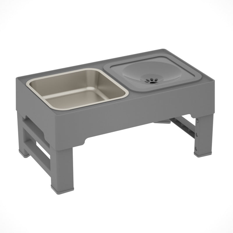 Adjustable Height Double Pet Bowls With Stainless Steel Stand