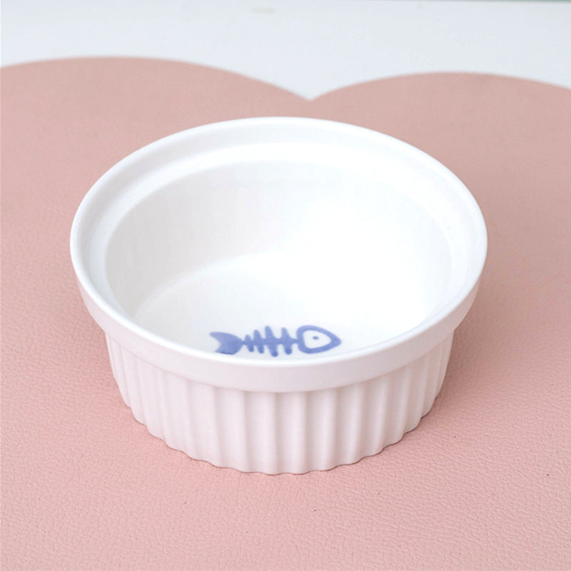 Ceramic Double Elevated Pet Feeding Water Bowl