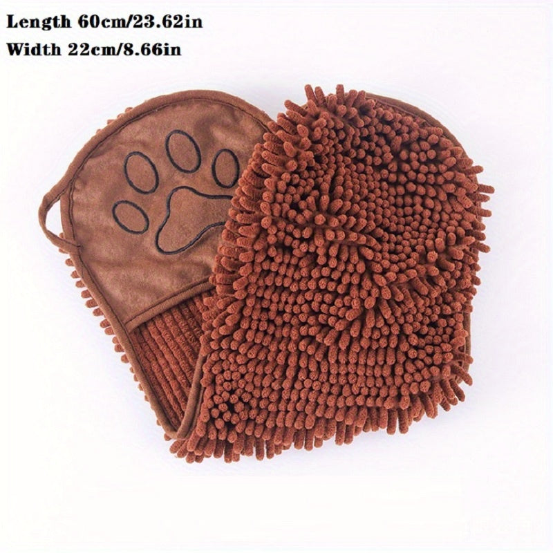 Microfiber Pet Bath Towel Super Absorbent Quick Dry Grooming Cloth With Hand Pockets