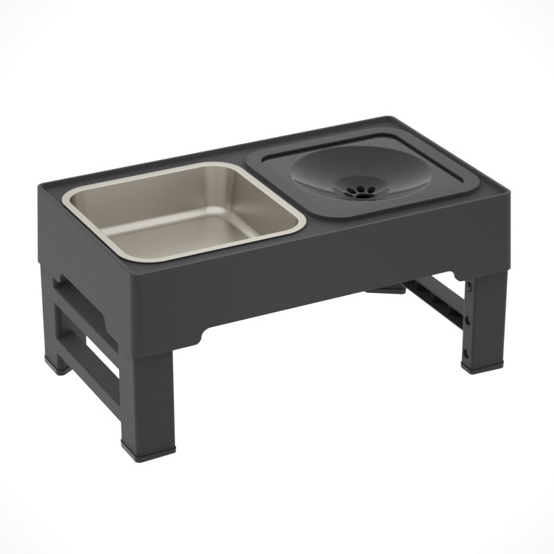 Adjustable Height Double Pet Bowls With Stainless Steel Stand