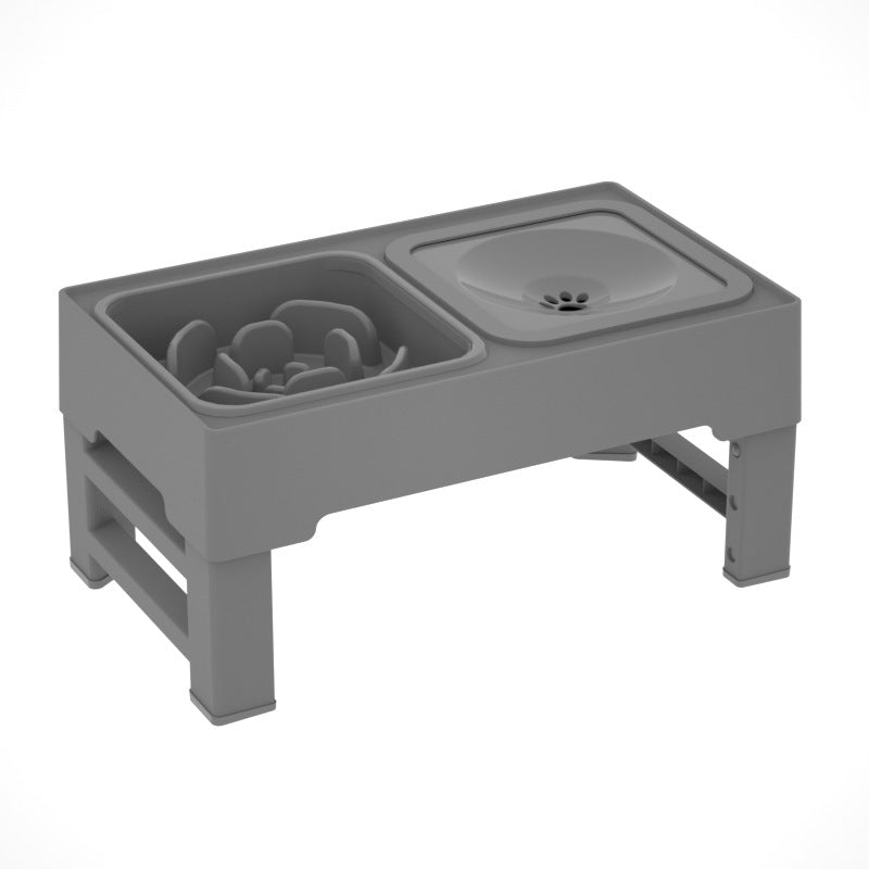 Adjustable Height Double Pet Bowls With Stainless Steel Stand