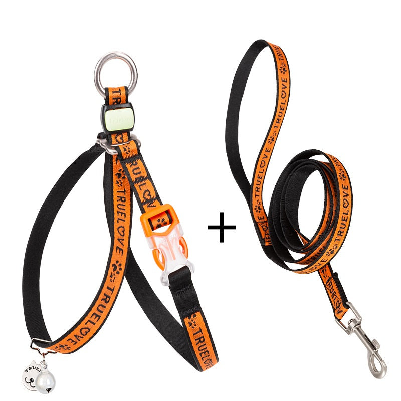 Pet Chest Strap Bell Vest With Adjustable Leash Harness
