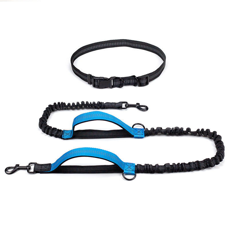 Multifunctional Reflective Double Pet Leash With Telescopic Design