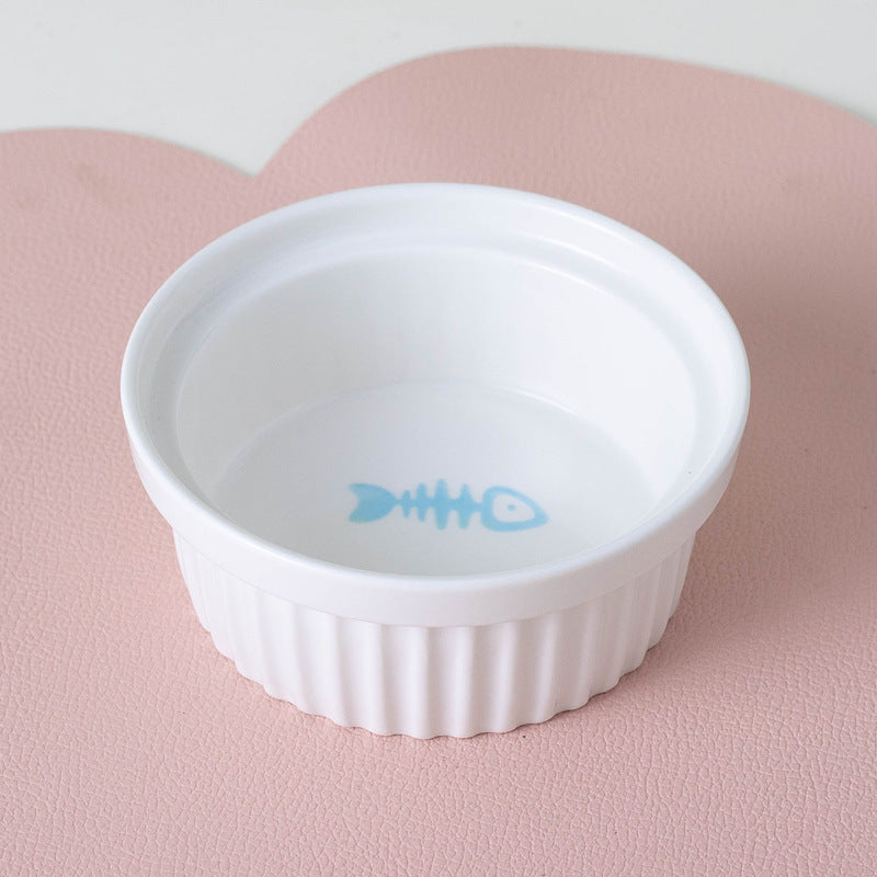 Ceramic Double Elevated Pet Feeding Water Bowl