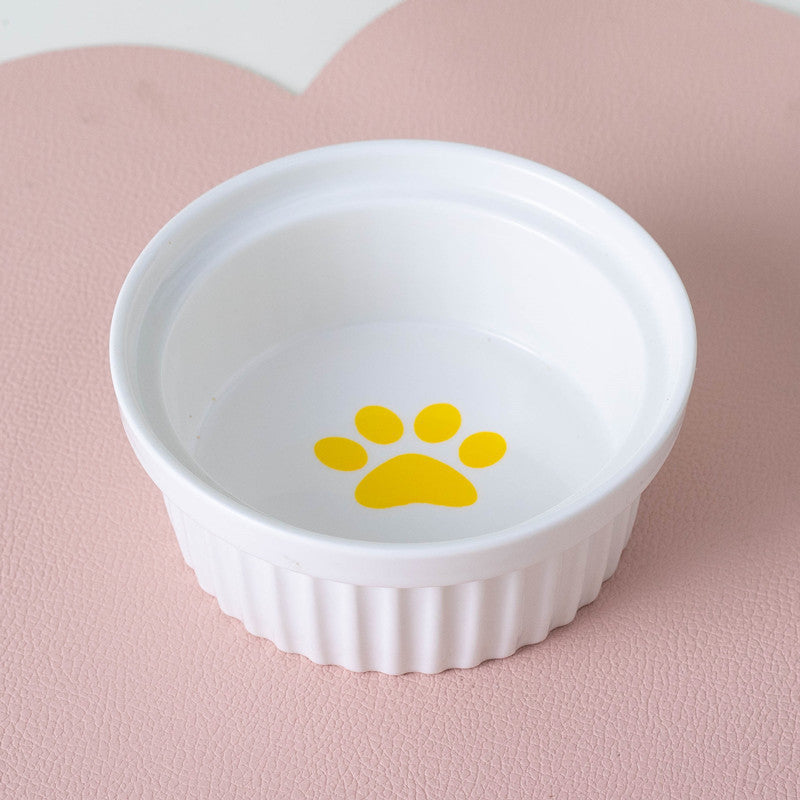 Ceramic Double Elevated Pet Feeding Water Bowl