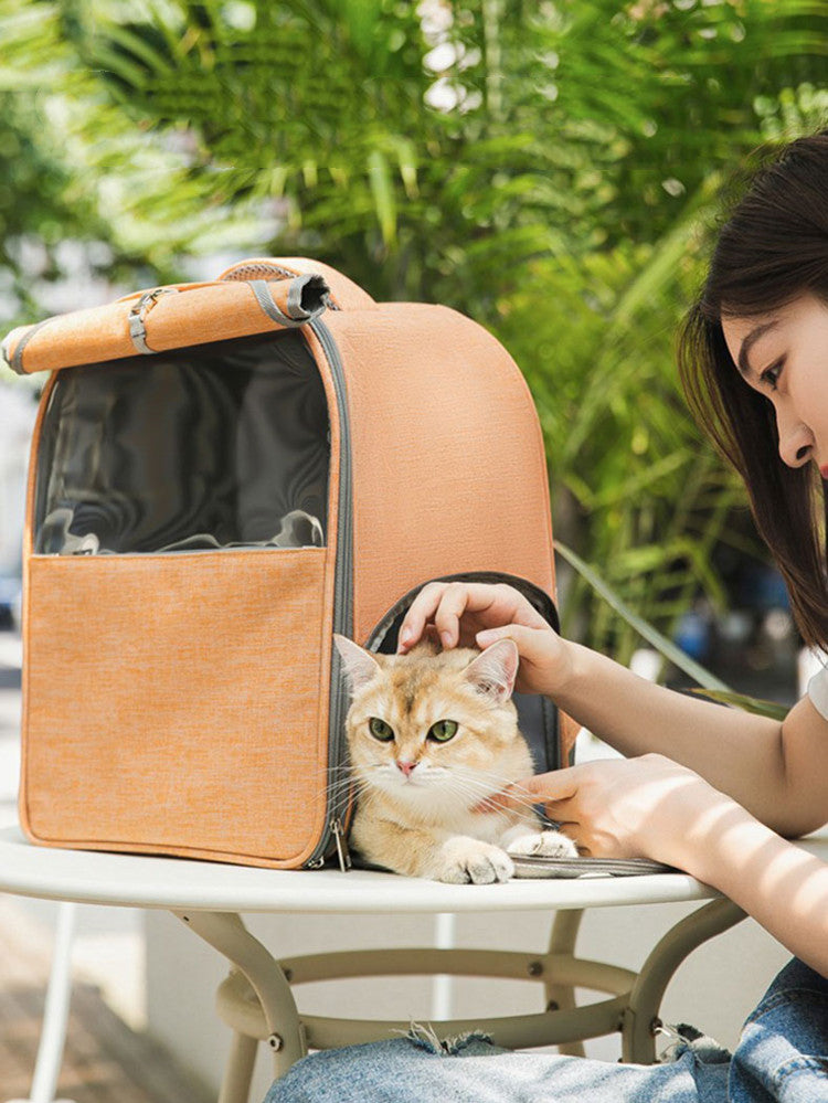 Large Capacity Canvas Pet Backpack For Outdoor Travel