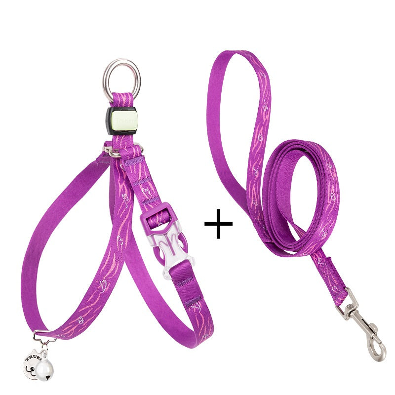 Pet Chest Strap Bell Vest With Adjustable Leash Harness