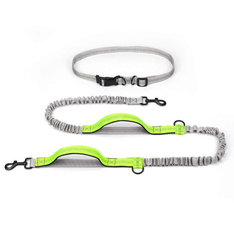 Multifunctional Reflective Double Pet Leash With Telescopic Design