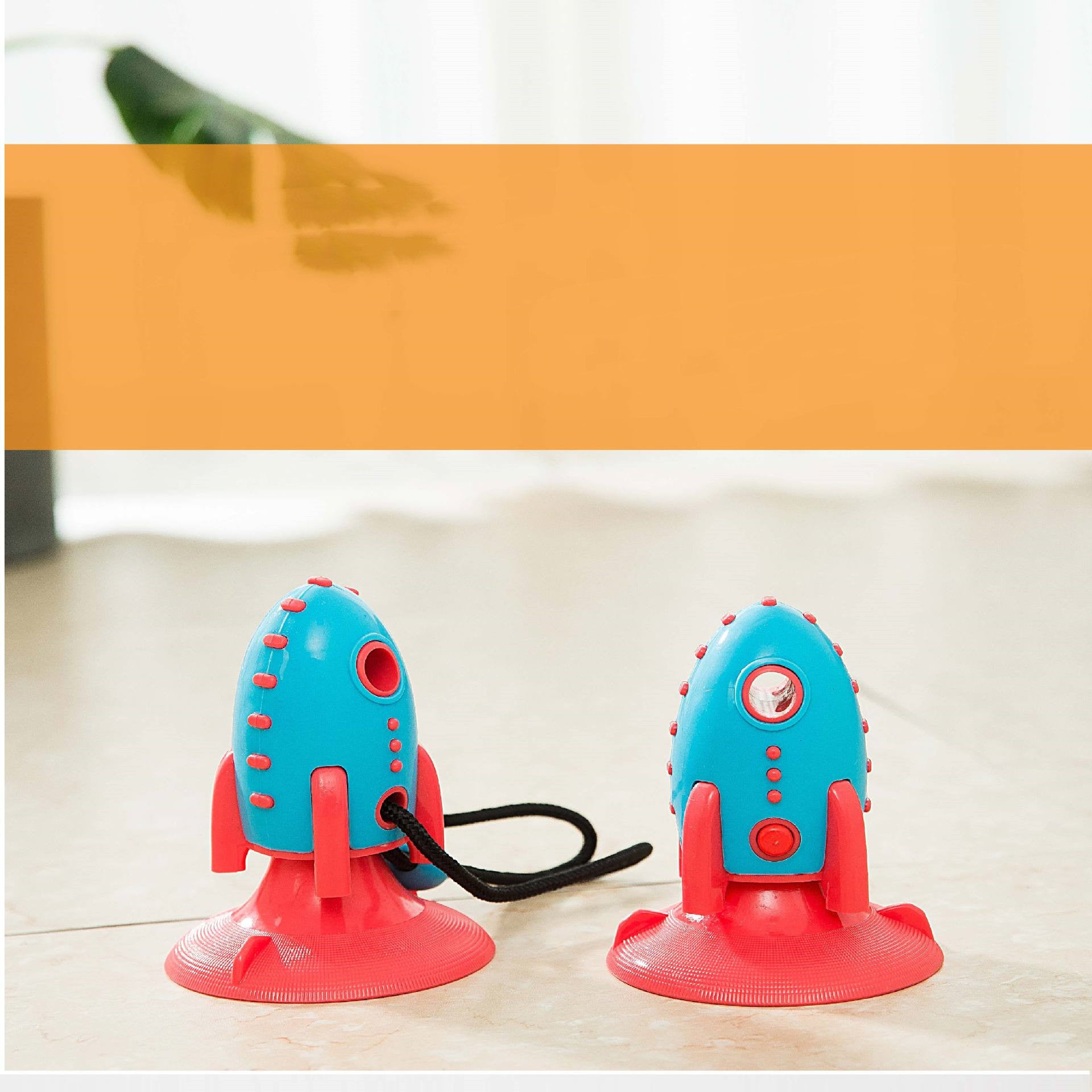 Rocket Shape Food Dispensing Bite Resistant Interactive Pet Toy